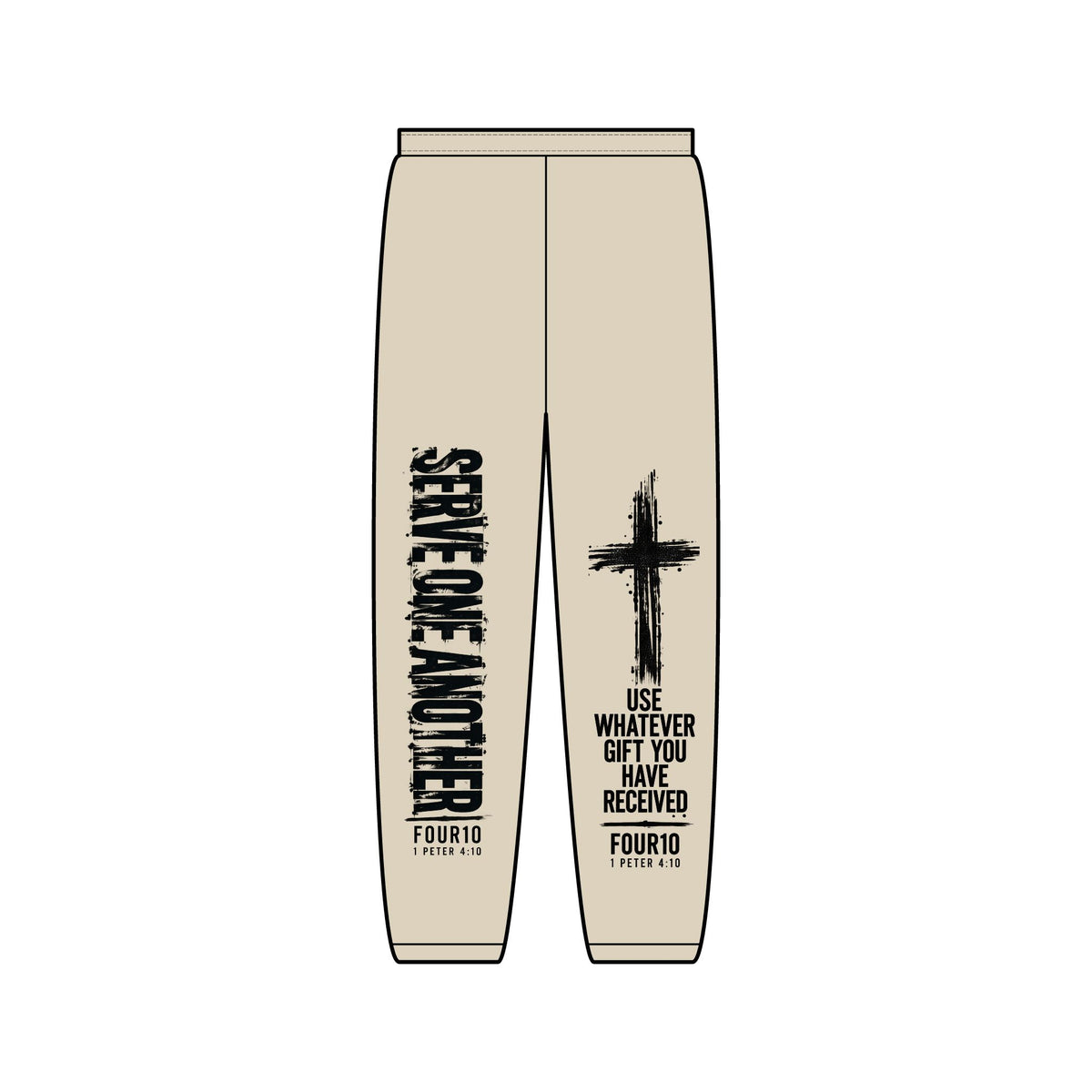 Four10 “Serve One Another” Unisex Sweatpants – Sand